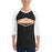 Man wearing United High School Longhorns Unisex 3/4 sleeve Raglan T-shirt 009