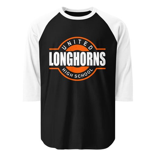 United High School Longhorns Unisex 3/4 sleeve Raglan T-shirt 011