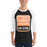 Man wearing United High School Longhorns Unisex 3/4 sleeve Raglan T-shirt 001