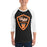 Man wearing United High School Longhorns Unisex 3/4 sleeve Raglan T-shirt 225