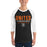 Man wearing United High School Longhorns Unisex 3/4 sleeve Raglan T-shirt 003