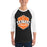 Man wearing United High School Longhorns Unisex 3/4 sleeve Raglan T-shirt 209