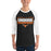 Man wearing United High School Longhorns Unisex 3/4 sleeve Raglan T-shirt 049