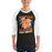 Man wearing United High School Longhorns Unisex 3/4 sleeve Raglan T-shirt 205