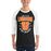 Man wearing United High School Longhorns Unisex 3/4 sleeve Raglan T-shirt 204