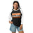 Woman wearing United High School Longhorns Unisex 3/4 sleeve Raglan T-shirt 031