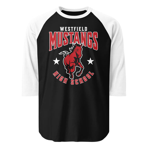 Westfield High School Mustangs Unisex 3/4 sleeve Raglan T-shirt 213