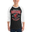 Man wearing Westfield High School Mustangs Unisex 3/4 sleeve Raglan T-shirt 213