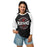 Woman wearing Westfield High School Mustangs Unisex 3/4 sleeve Raglan T-shirt 218