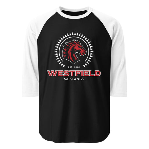 Westfield High School Mustangs Unisex 3/4 sleeve Raglan T-shirt 226