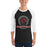 Man wearing Westfield High School Mustangs Unisex 3/4 sleeve Raglan T-shirt 226