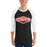 Man wearing Westfield High School Mustangs Unisex 3/4 sleeve Raglan T-shirt 009