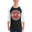 Man wearing Westfield High School Mustangs Unisex 3/4 sleeve Raglan T-shirt 203