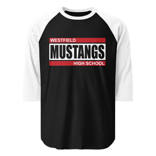 Westfield High School Mustangs Unisex 3/4 sleeve Raglan T-shirt 098