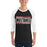 Man wearing Westfield High School Mustangs Unisex 3/4 sleeve Raglan T-shirt 098