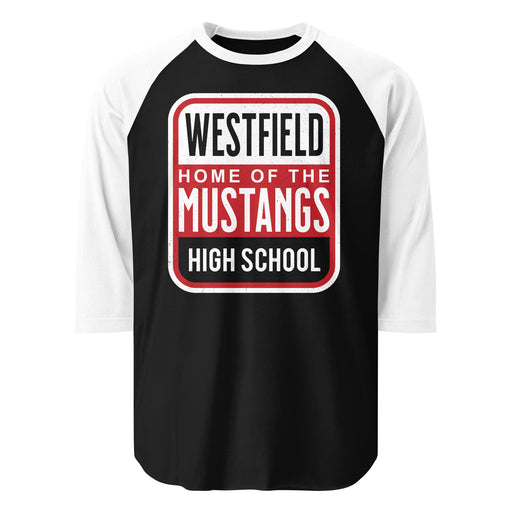 Westfield High School Mustangs Unisex 3/4 sleeve Raglan T-shirt 001