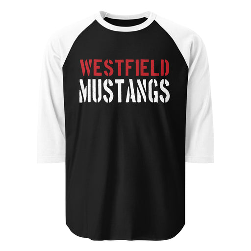 Westfield High School Mustangs Unisex 3/4 sleeve Raglan T-shirt 017