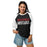 Woman wearing Westfield High School Mustangs Unisex 3/4 sleeve Raglan T-shirt 017