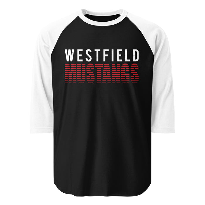 Westfield High School Mustangs Unisex 3/4 sleeve Raglan T-shirt 024