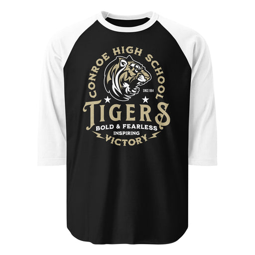 Conroe High School Tigers Unisex 3/4 sleeve Raglan T-shirt 206