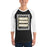 Man wearing Conroe High School Tigers Unisex 3/4 sleeve Raglan T-shirt 228