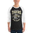 Man wearing Conroe High School Tigers Unisex 3/4 sleeve Raglan T-shirt 213