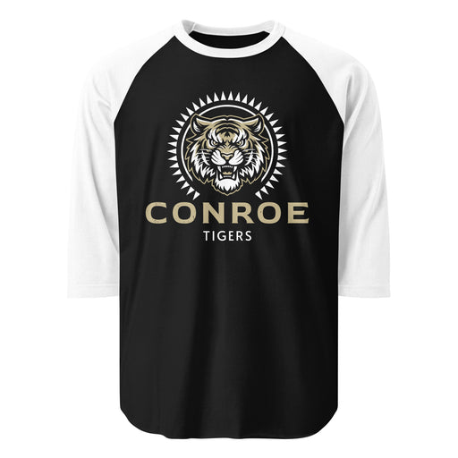 Conroe High School Tigers Unisex 3/4 sleeve Raglan T-shirt 226