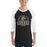 Man wearing Conroe High School Tigers Unisex 3/4 sleeve Raglan T-shirt 221