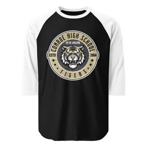 Conroe High School Tigers Unisex 3/4 sleeve Raglan T-shirt 224