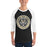 Man wearing Conroe High School Tigers Unisex 3/4 sleeve Raglan T-shirt 224