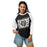 Woman wearing Conroe High School Tigers Unisex 3/4 sleeve Raglan T-shirt 223