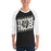 Man wearing Conroe High School Tigers Unisex 3/4 sleeve Raglan T-shirt 223