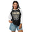 Woman wearing Conroe High School Tigers Unisex 3/4 sleeve Raglan T-shirt 204