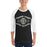 Man wearing Conroe High School Tigers Unisex 3/4 sleeve Raglan T-shirt 230