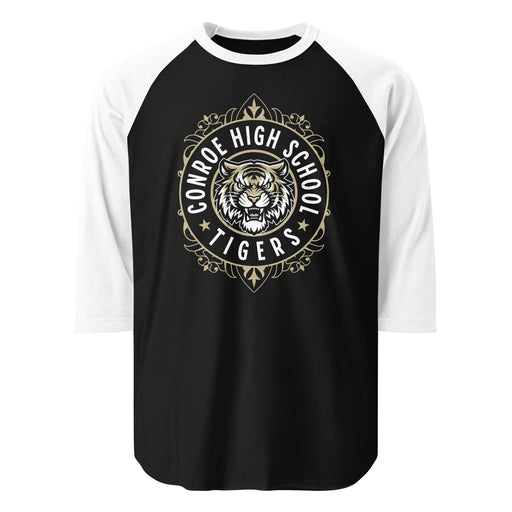 Conroe High School Tigers Unisex 3/4 sleeve Raglan T-shirt 227