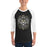 Man wearing Conroe High School Tigers Unisex 3/4 sleeve Raglan T-shirt 227