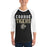 Man wearing Conroe High School Tigers Unisex 3/4 sleeve Raglan T-shirt 017