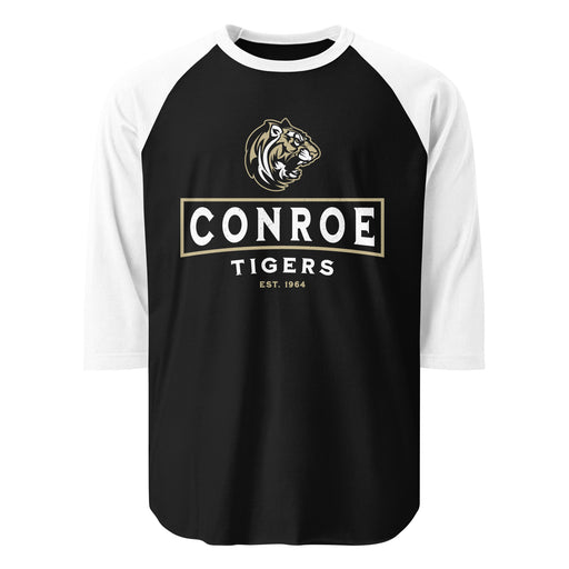 Conroe High School Tigers Unisex 3/4 sleeve Raglan T-shirt 202