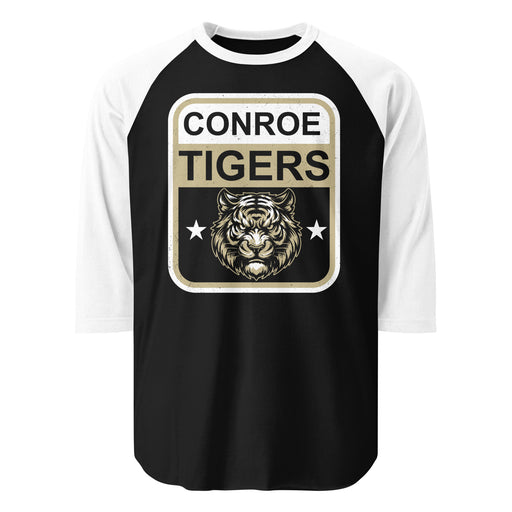 Conroe High School Tigers Unisex 3/4 sleeve Raglan T-shirt 001