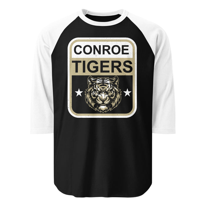 Conroe High School Tigers Unisex 3/4 sleeve Raglan T-shirt 001