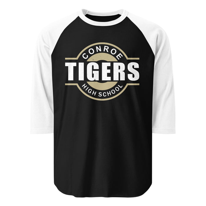 Conroe High School Tigers Unisex 3/4 sleeve Raglan T-shirt 011