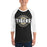 Man wearing Conroe High School Tigers Unisex 3/4 sleeve Raglan T-shirt 011