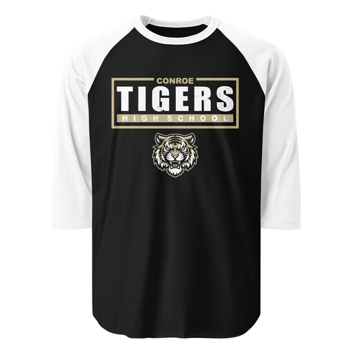 Conroe High School Tigers Unisex 3/4 sleeve Raglan T-shirt 049