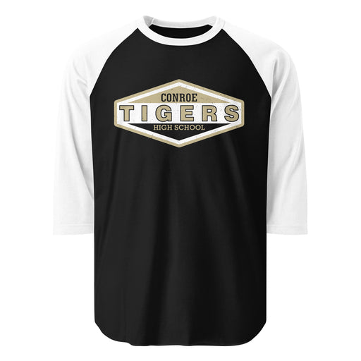 Conroe High School Tigers Unisex 3/4 sleeve Raglan T-shirt 009