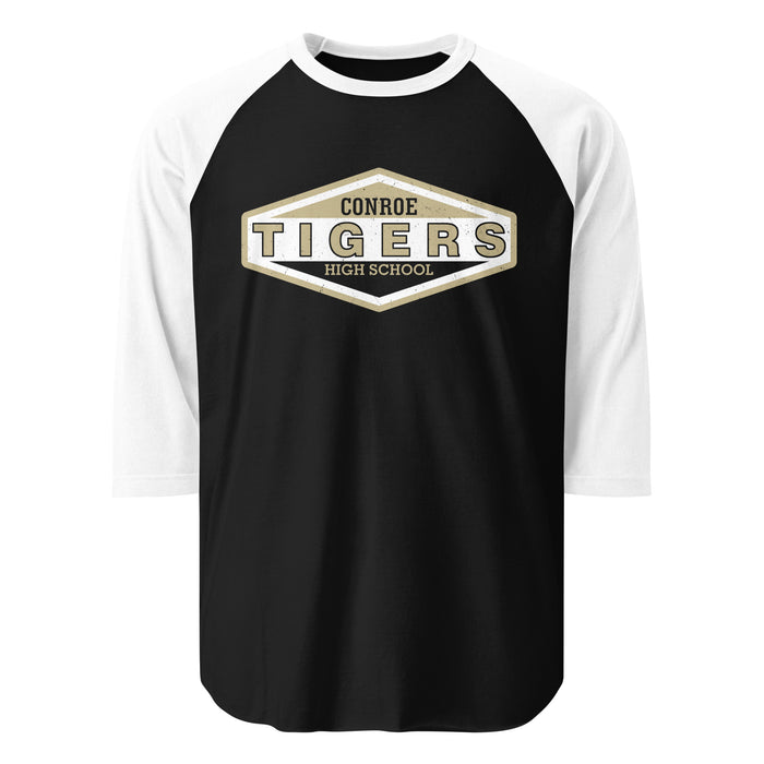 Conroe High School Tigers Unisex 3/4 sleeve Raglan T-shirt 009