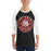 Man wearing Cy-Fair High School Bobcats Unisex 3/4 sleeve Raglan T-shirt 215