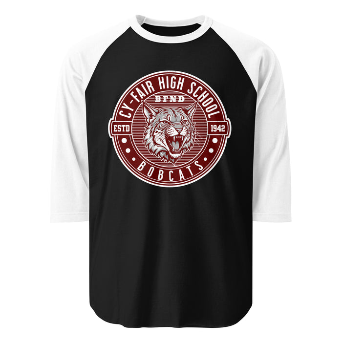 Cy-Fair High School Bobcats Unisex 3/4 sleeve Raglan T-shirt 224