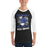 Man wearing Dekaney High School Wildcats Unisex 3/4 sleeve Raglan T-shirt 205