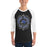 Man wearing Dekaney High School Wildcats Unisex 3/4 sleeve Raglan T-shirt 227