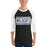 Man wearing Dekaney High School Wildcats Unisex 3/4 sleeve Raglan T-shirt 098